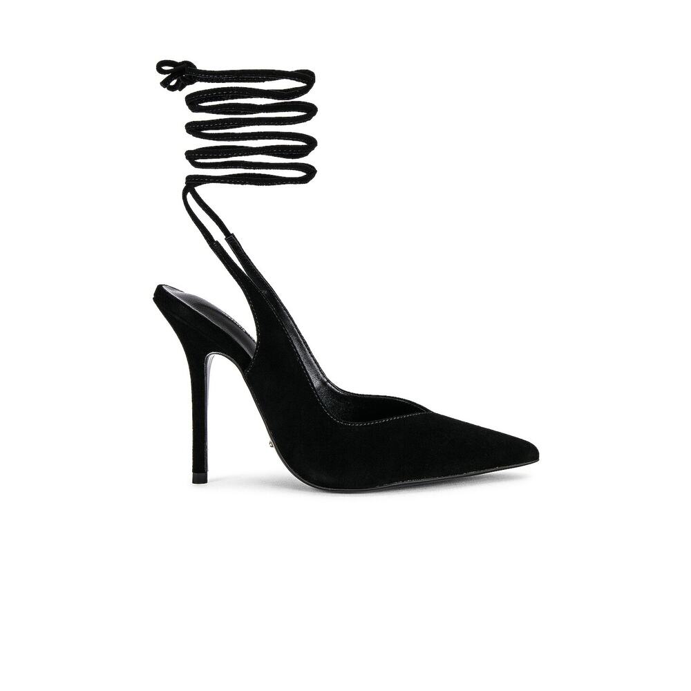 Tony Bianco Black Pointed Toe Lace-Up Stiletto Heels